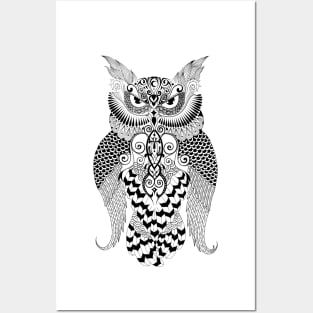 Mehendi owl Posters and Art